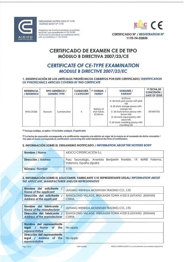 Public sample file showing a F4 CE certificate format.